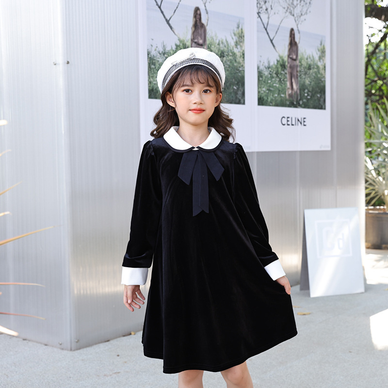 ワンピース 子ども服 ドレス 白襟付き おしゃれ 可愛い フォーマル 女の子 キッズ 子供服 結婚式 入学式 卒業式 小学校 女子 発表会 長袖 春秋  120 130 160 :C18-dress07:AMISTAD 通販 