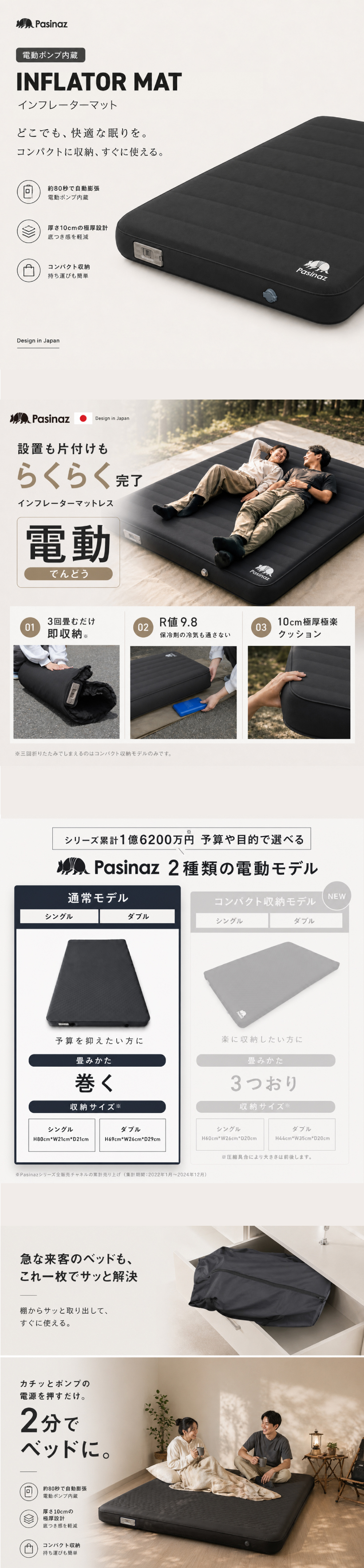 ☆期間限定価格 10/6まで☆ 電動 インフレーターマット 電動ポンプ内蔵