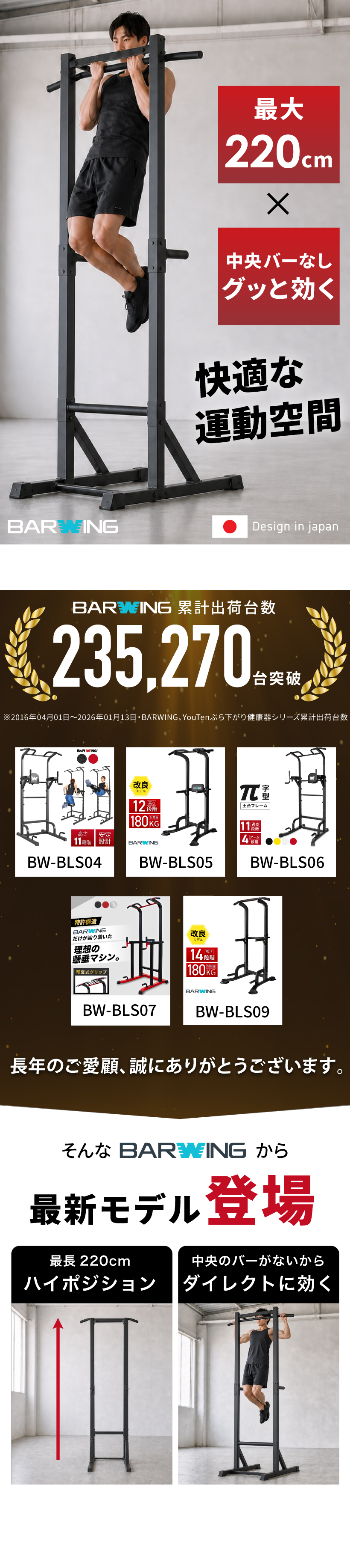 YouTen 【高さ220cm・中央バーなしで快適】 ぶら下がり健康器 高さ調整