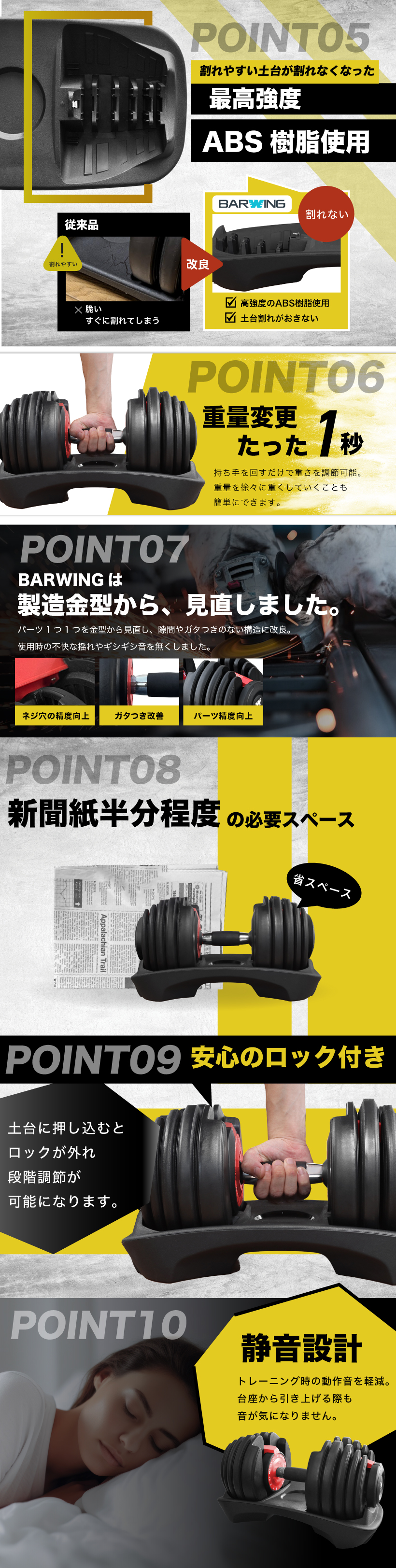 YouTen BARWING(バーウィング) NEW モデル 可変式ダンベル 24kg