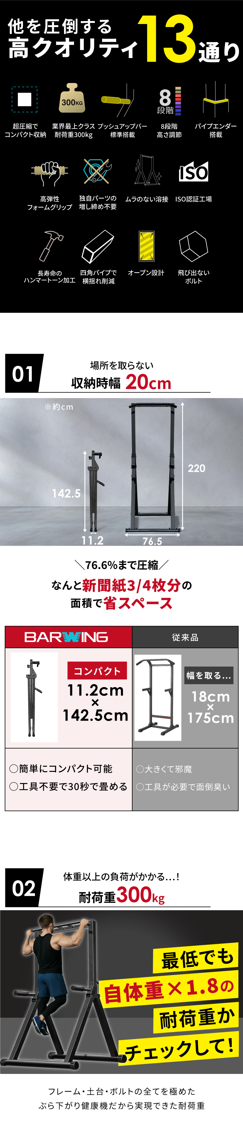 YouTen 折りたたみぶら下がり健康器新モデル 懸垂マシン ぶら下がり