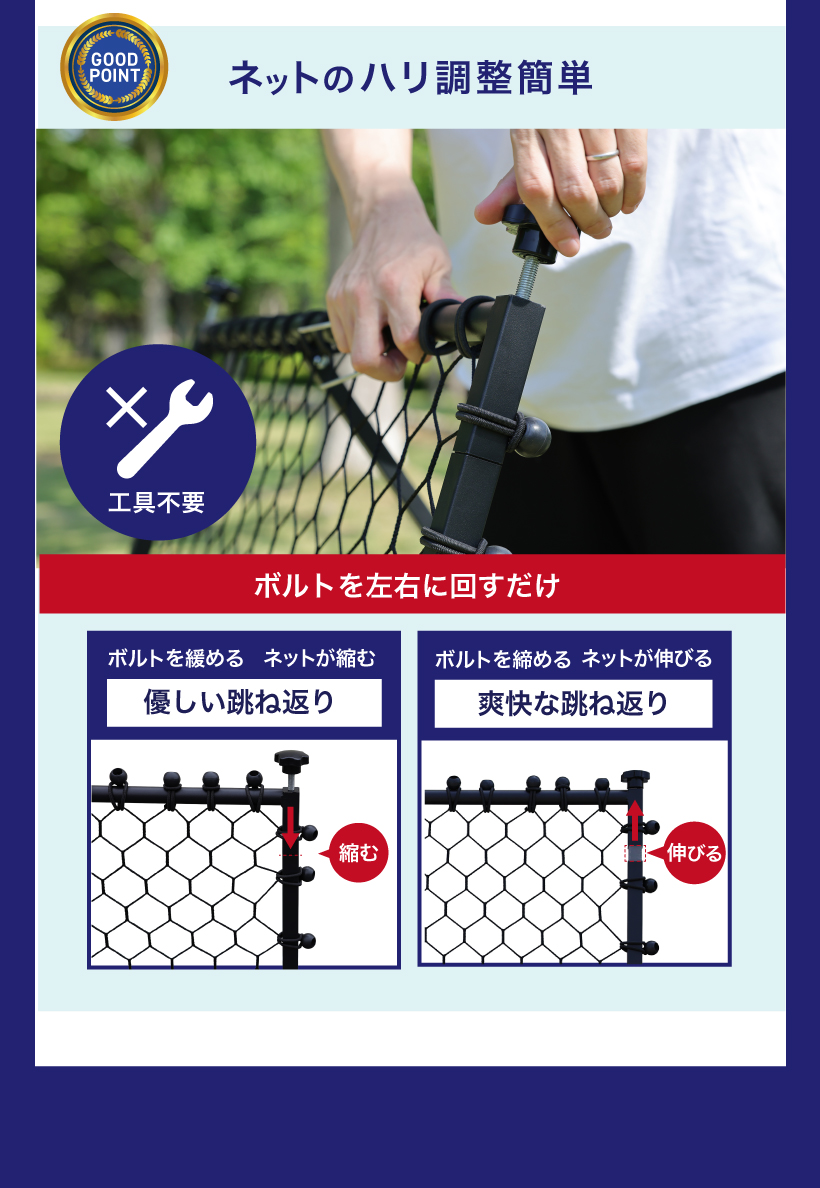 YouTen 【ゴロ球対応・張り調節】リバウンドネット 106×95cm サッカー