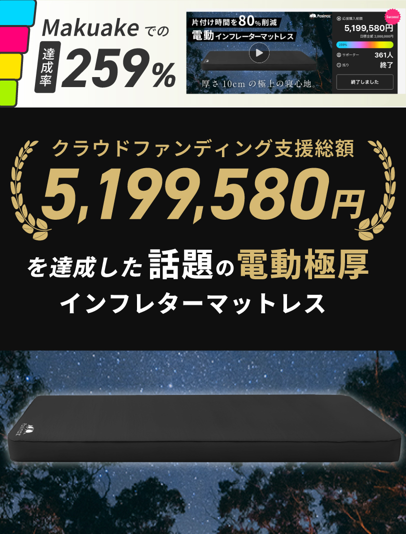 インフレーターマット 10cm 2個セット キャンプ 車中泊 防災 ☆期間限定価格 6/16まで☆ 電動 インフレーターマット 電動ポンプ内蔵