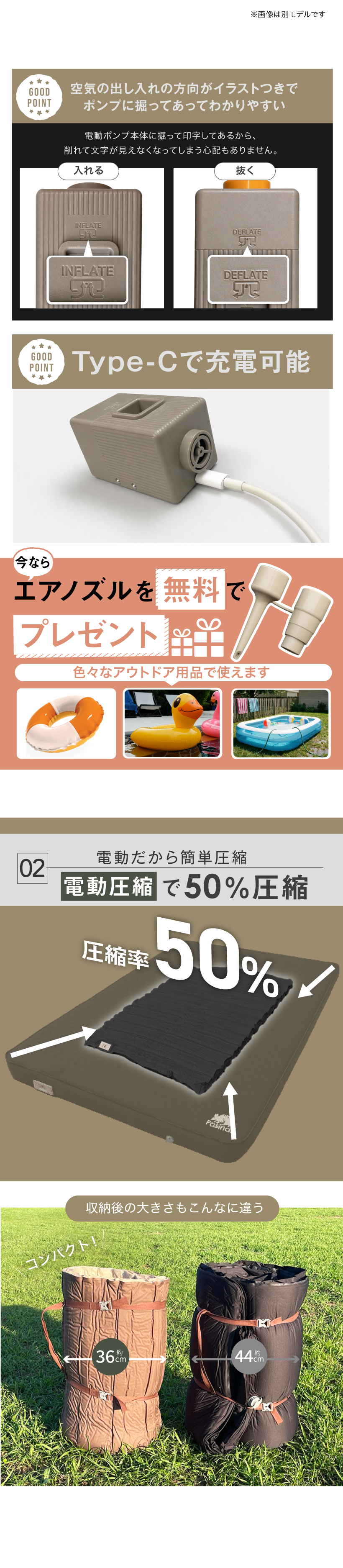 ☆期間限定価格 7/1まで☆ 電動 インフレーターマット 電動ポンプ内蔵