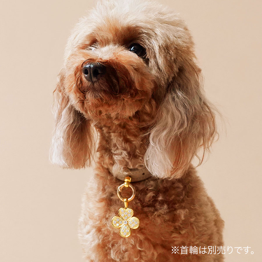送料無料 LUNA&MONA フォーチューンクローバー DOG&オーナー ネックレスセット（ゴールド色／シルバー色）