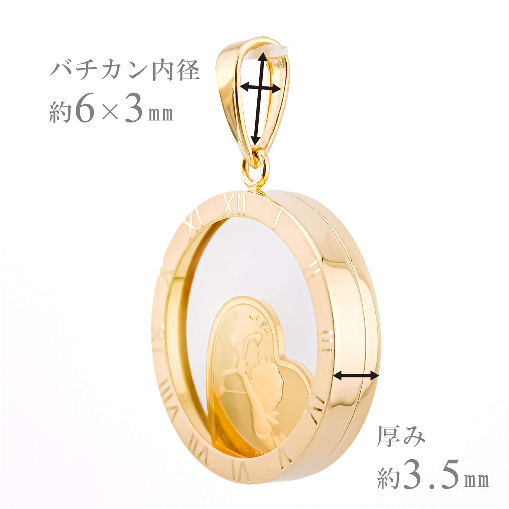 純金 キューピッド cupid ハート コイン 金貨 movin'coin　ペンダントトップ パラオ政府 2022年限定発行 送料無料 メンズ レディースの画像