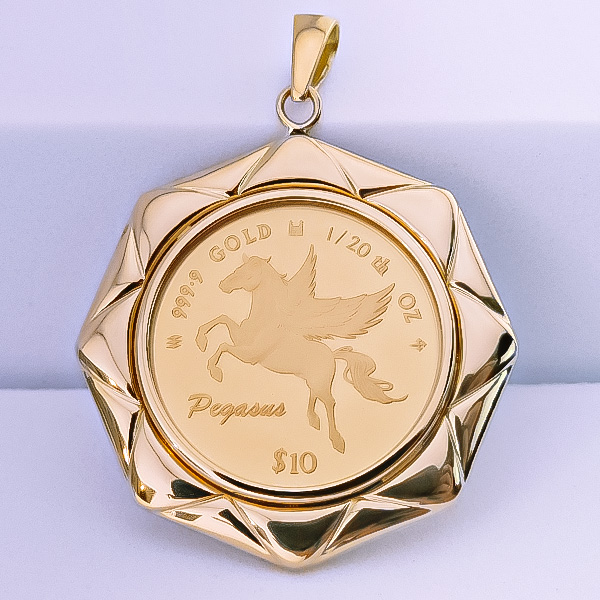 ペンタックス発売20周年記念　グッズ純銀杯 純金 ホース 1/10oz ペンダントトップ 馬 メンズ レディース