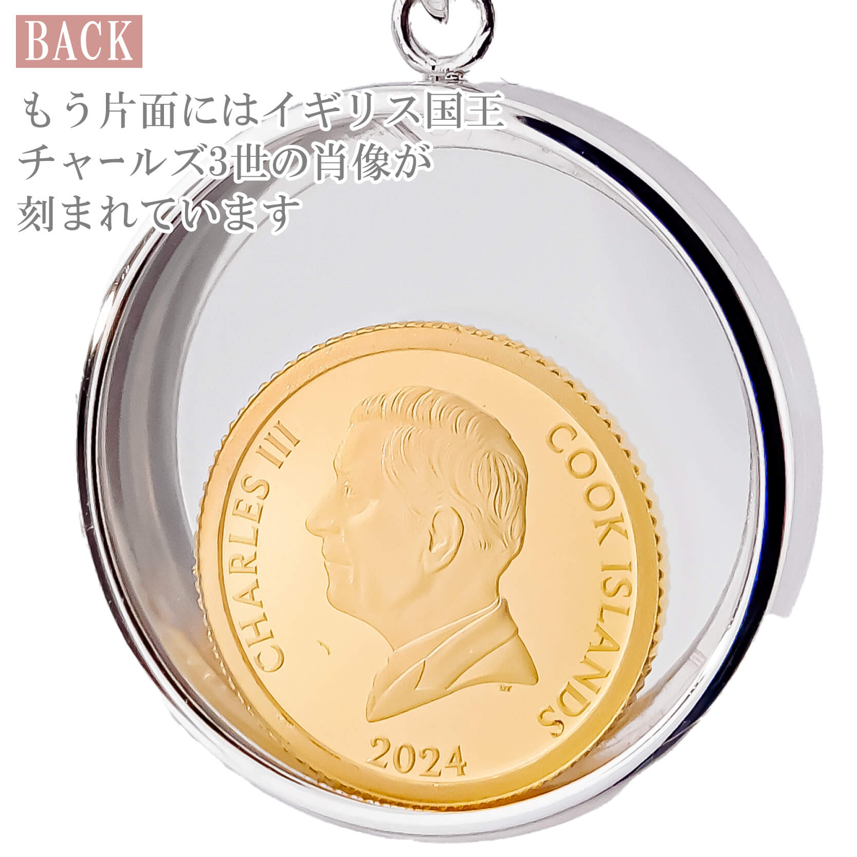 純金 1/30オンス Dolphin イルカ 親子 コイン 金貨 ペンダントトップ 2024年限定 movin' coin ペンダントトップ 2024年限定の画像