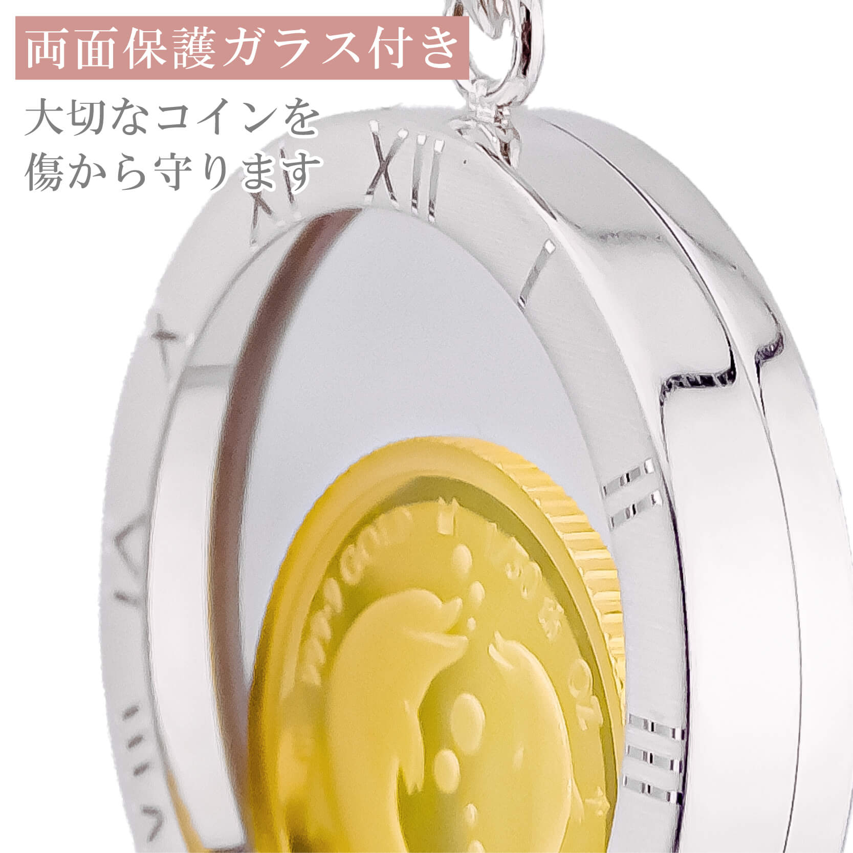純金 1/30オンス Dolphin イルカ 親子 コイン 金貨 ペンダントトップ 2024年限定 movin' coin ペンダントトップ 2024年限定の画像
