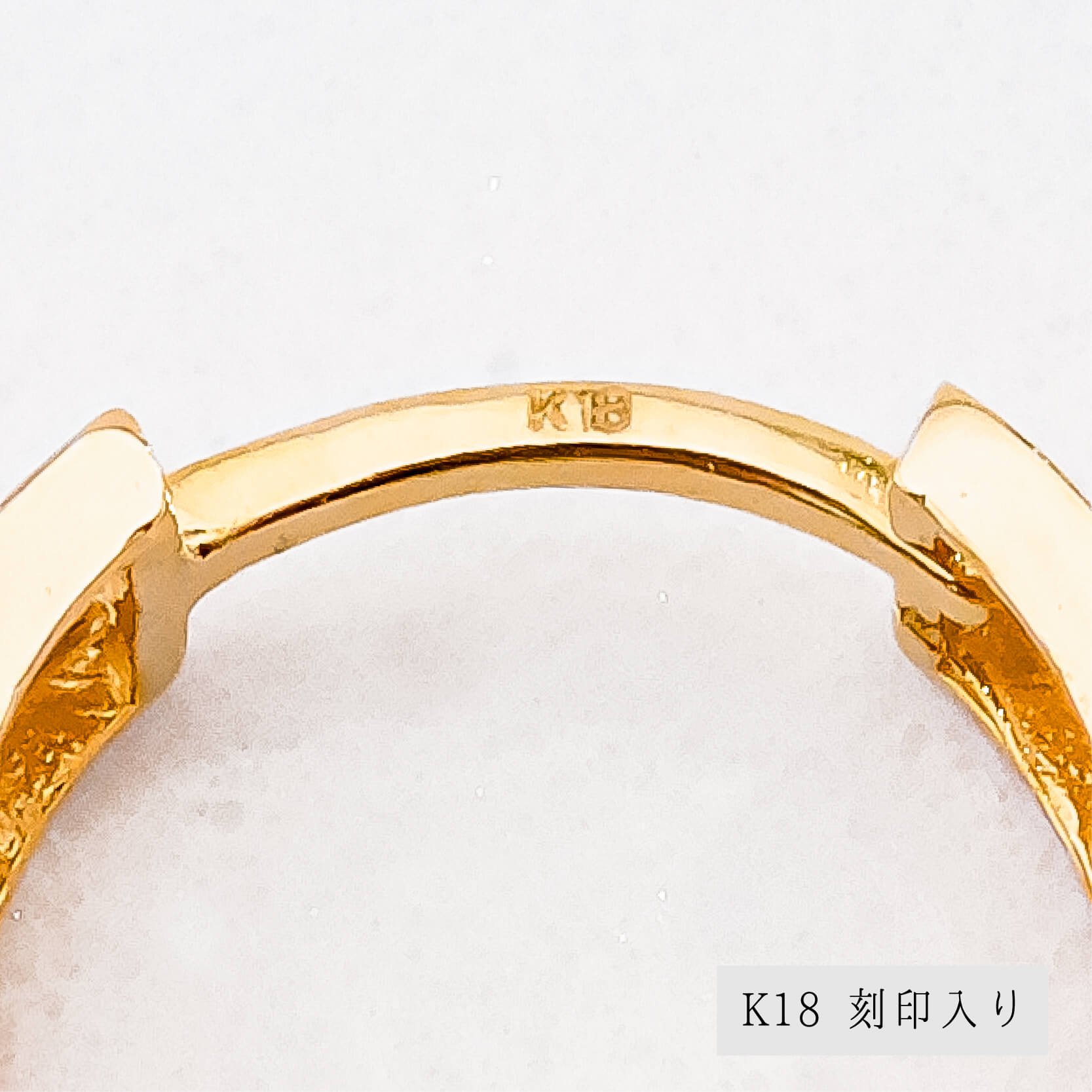 K18 ピアス フープタイプ 18金 シンプル 小さめ 両耳 中折れ式 