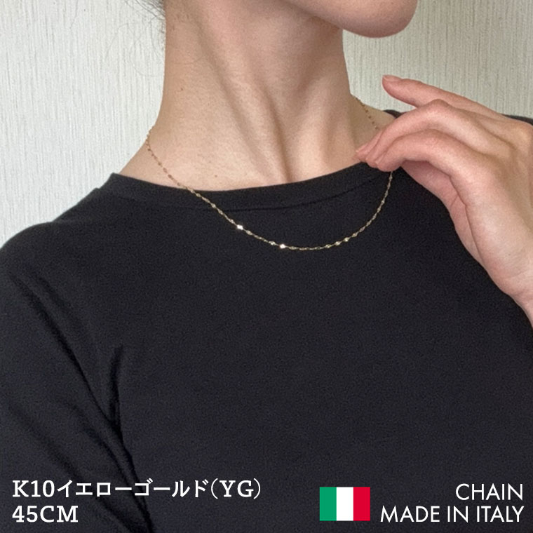 ネックレス チェーン ミラーエクレア ミラーペタル K10 10金 k10