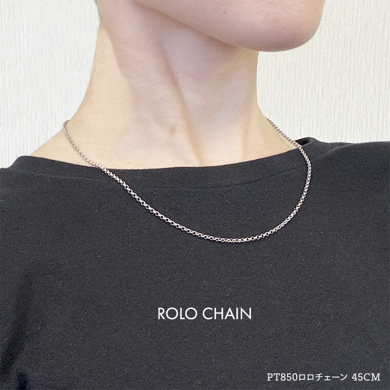 ミケチャロ　　　Pt850 ネックレス チェーン ハーフランド ロロチェーン ボックス PT850 pt850