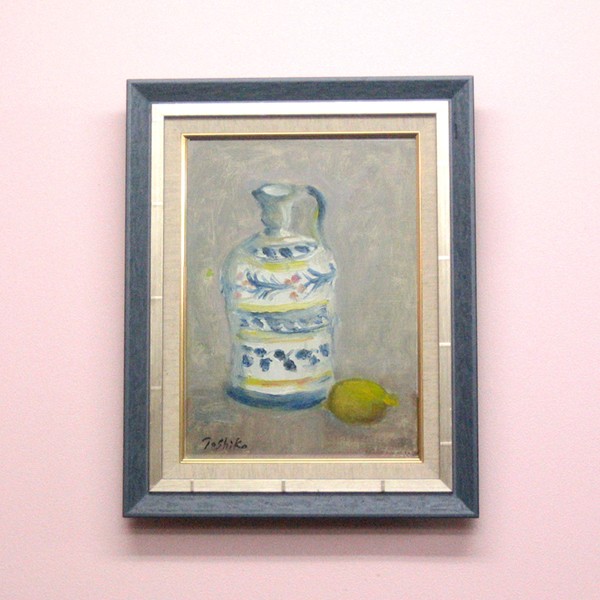 絵画 油絵 原画 吉田利子 〈瓶〉 静物画 ∵ サイズ4F 送料無料