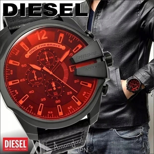 美品 DIESEL メンズ腕時計 DZ-4460 メガチーフ クロノグラフ-