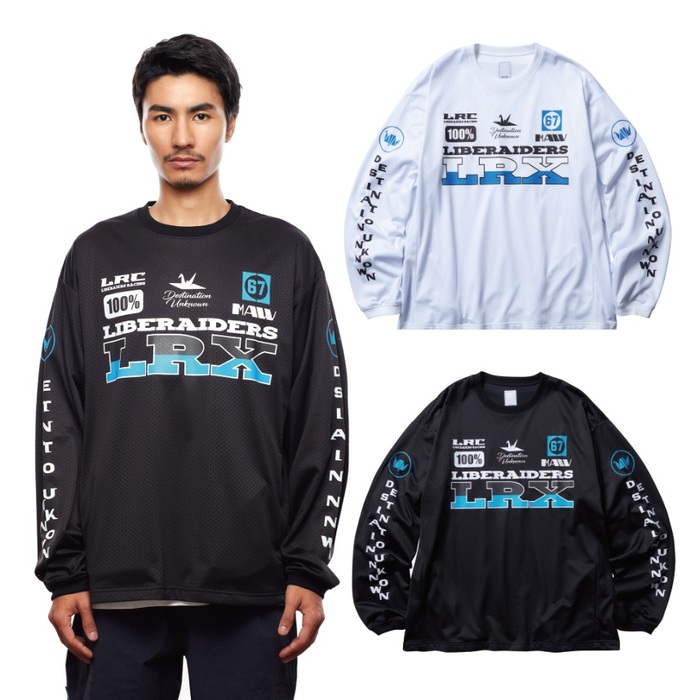 リベレイダース LR RACING L/S TEE ロンT 長袖 メッシュ素材 Liberaiders（リベレイダース） トップス Tシャツ カットソー LR