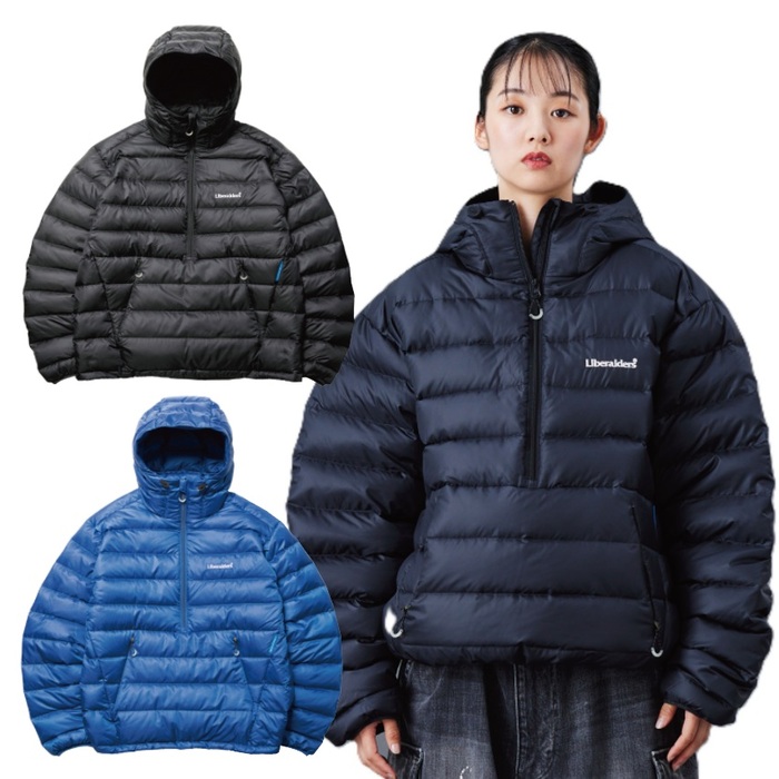 美品✨45R リブニット ダウンジャケット ナイロン ブルゾン ネイビー 2 Liberaiders（リベレイダース） アウター ジャケット DOWN HALF ZIP