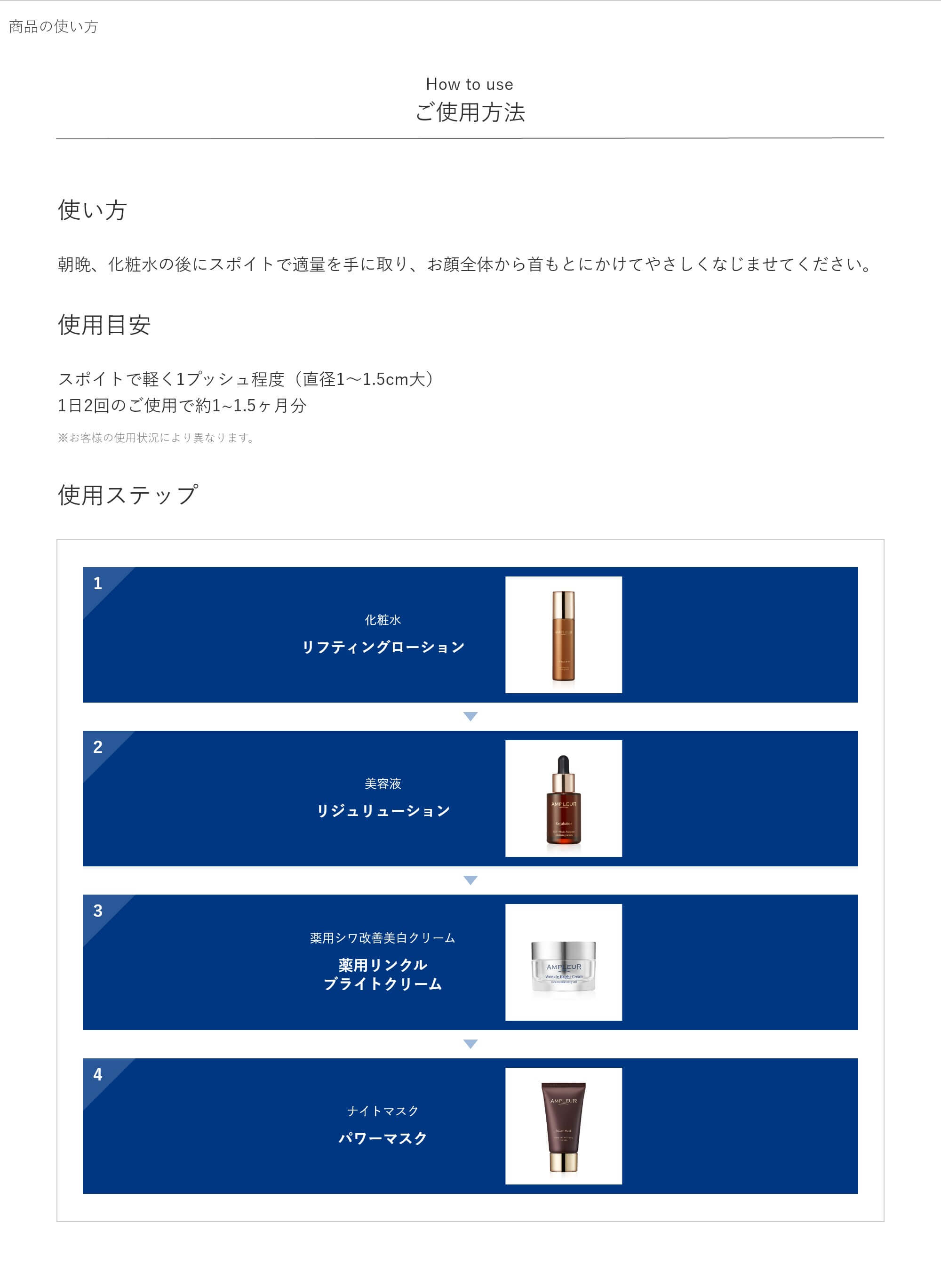 アンプルールはシミ研究18年。中目黒の人気美容皮膚科「ウォブクリニック」と共同開発したアンチエイジング研究によるドクターズコスメです。
