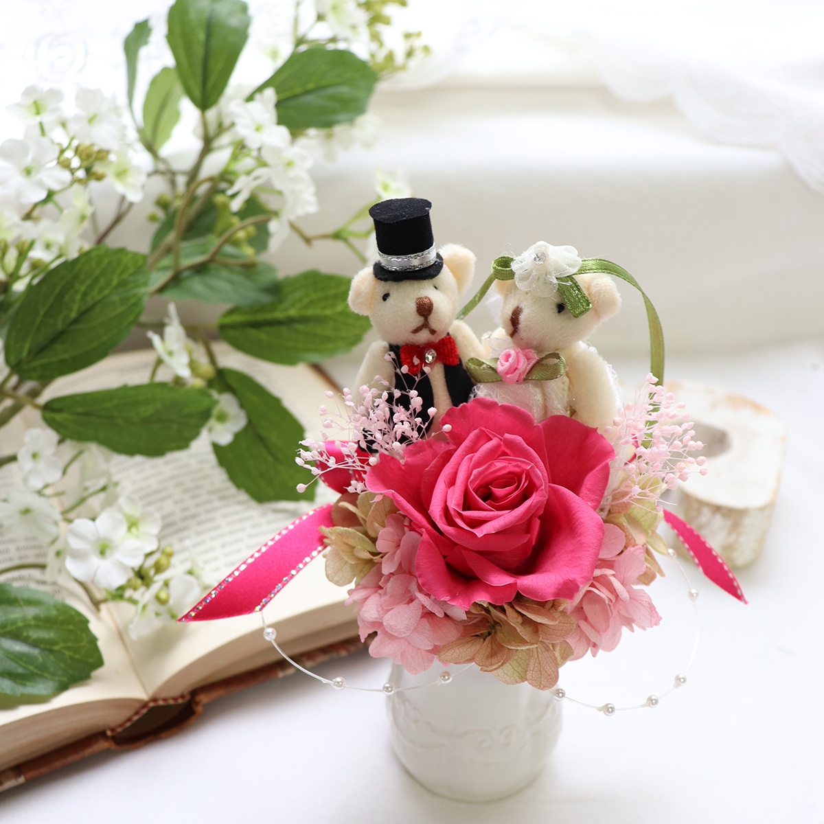 再再販♥ブーケ ♥ 結婚式前撮り 花束♥プリザーブドフラワー 結婚式 前撮り 後撮り ブーケ アーティフィシャルフラワー