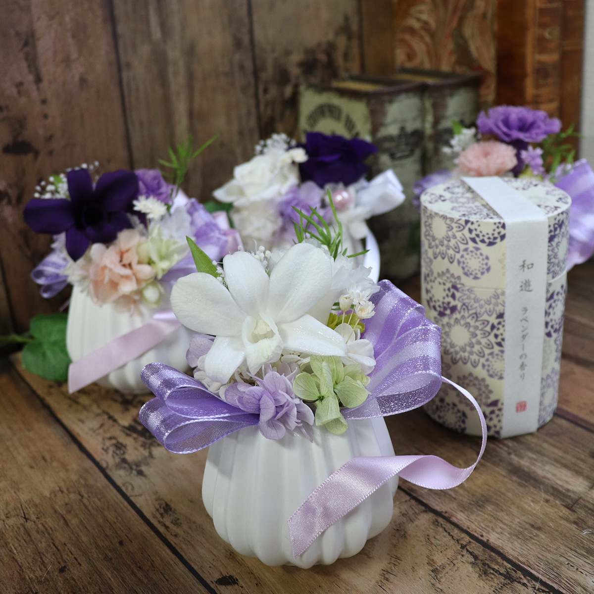 線香セット　プリザーブドフラワー　花