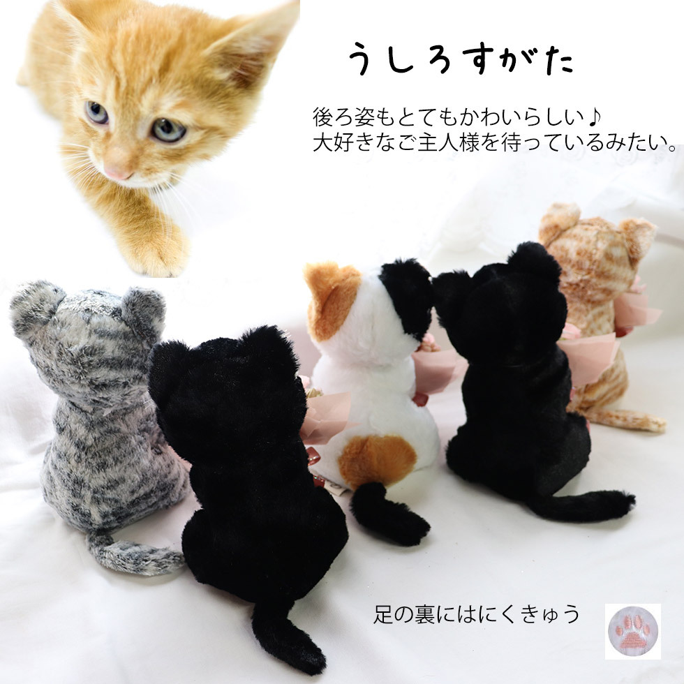 猫のぬいぐるみとプリザーブドフラワーの花束のセット
