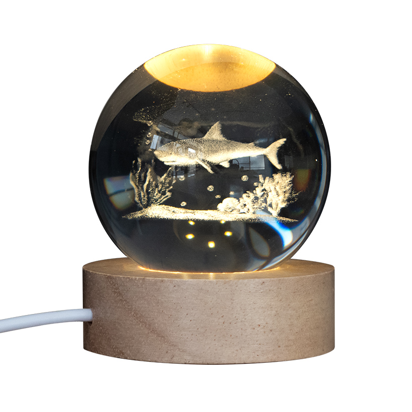 クリスタル アクア 109ｇ インテリア 置物 小物 オシャレ ISHIGURO オブジェ 置物 クリスタルボール クリスタル 3D LED USB