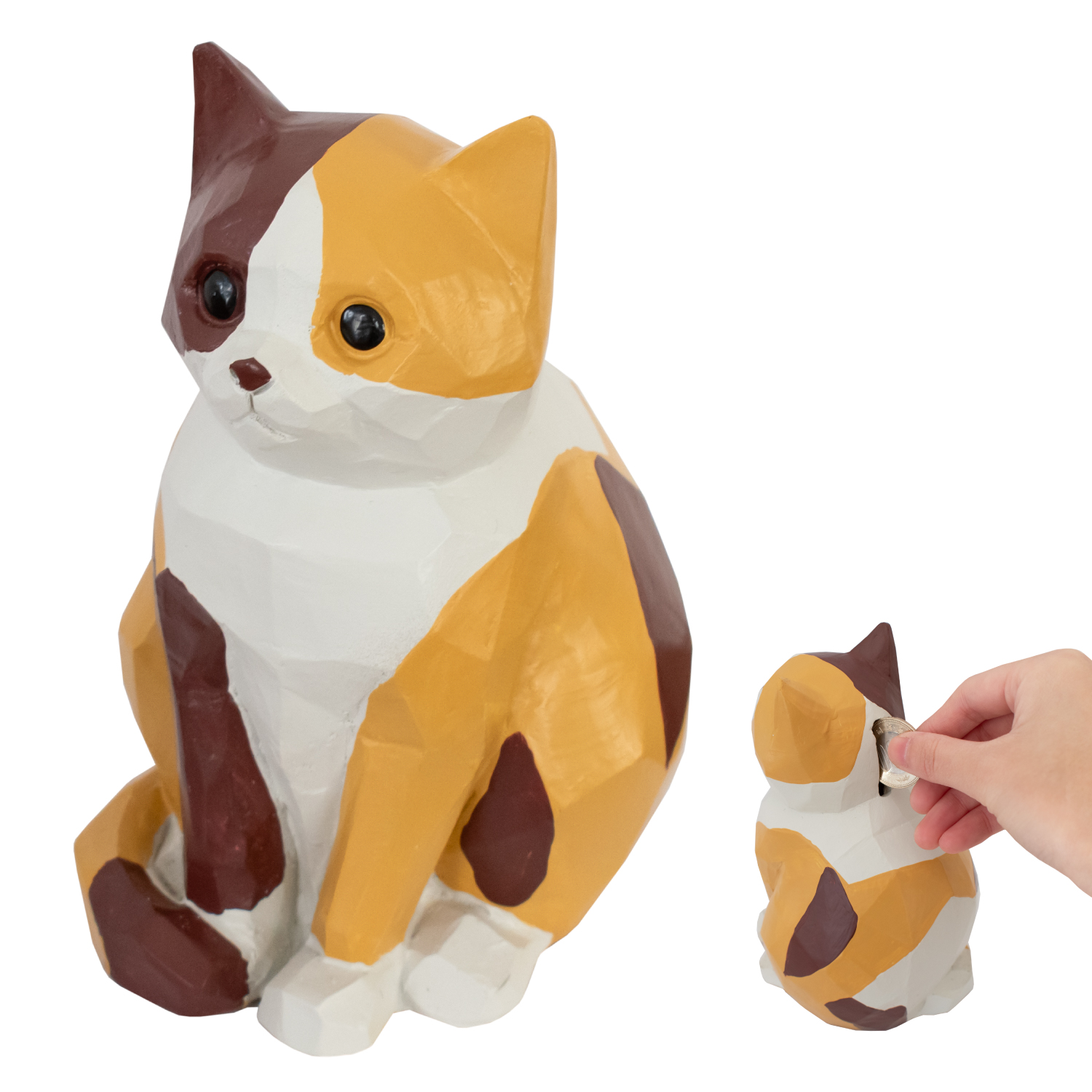 【未使用】マンハッタナーズ　まねき猫貯金箱　2個セット まねき猫貯金箱 おざぶにのってかわいい 100円玉 500円玉 まねき猫