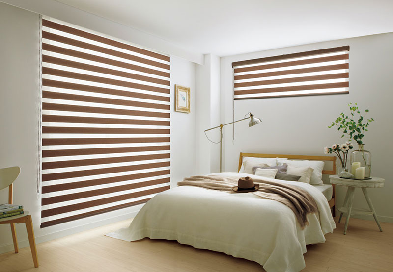 調光ロールスクリーン タチカワブラインド ダンテ デュオレ  防炎 木目調フレーム |  | 01