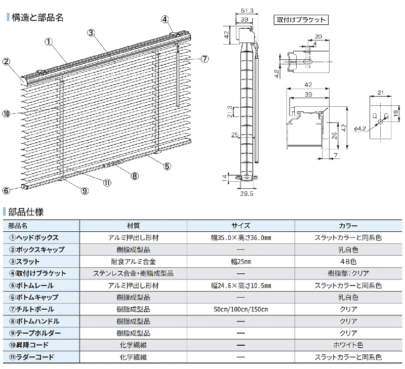 ブラインド カーテンレール 取付可 窓回り ヨコ型ブラインド お買得 アルミブラインド コードレス仕様(ネジ留め) |  | 09