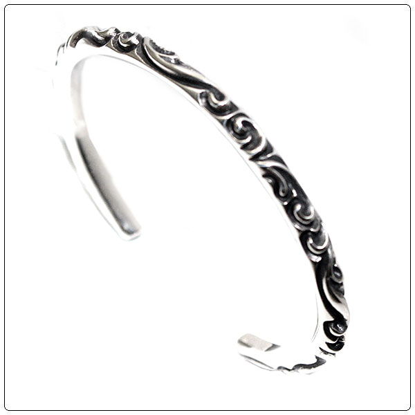 CHROME HEARTS スクロールバングル（シルバー925 クロス
