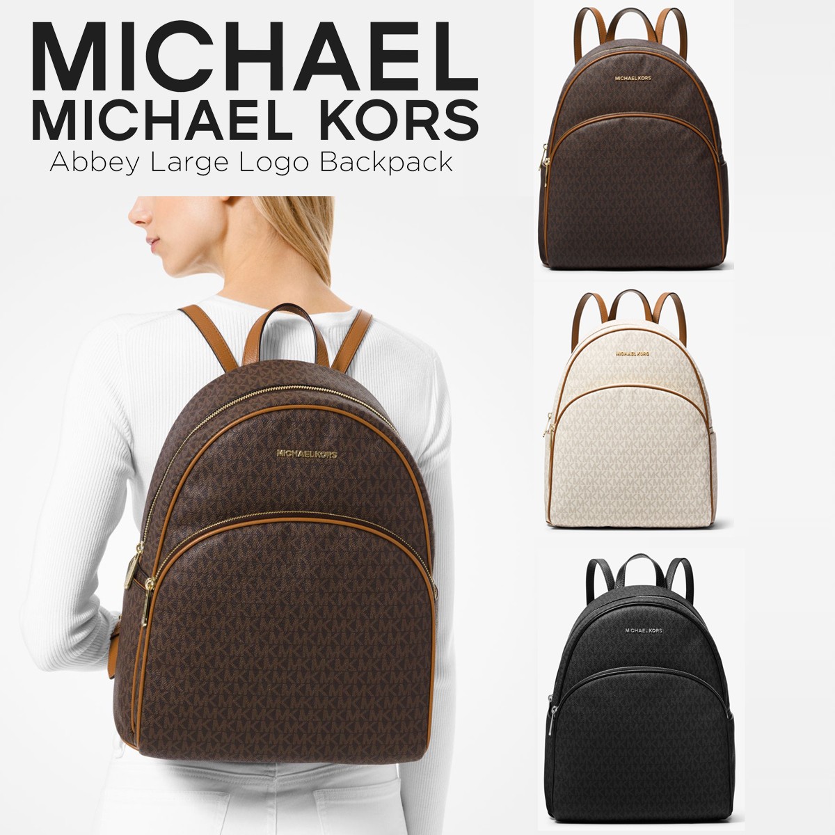 値下げ!MICHAEL KORS マイケルコース abbey LG Logo Backpak ロゴ