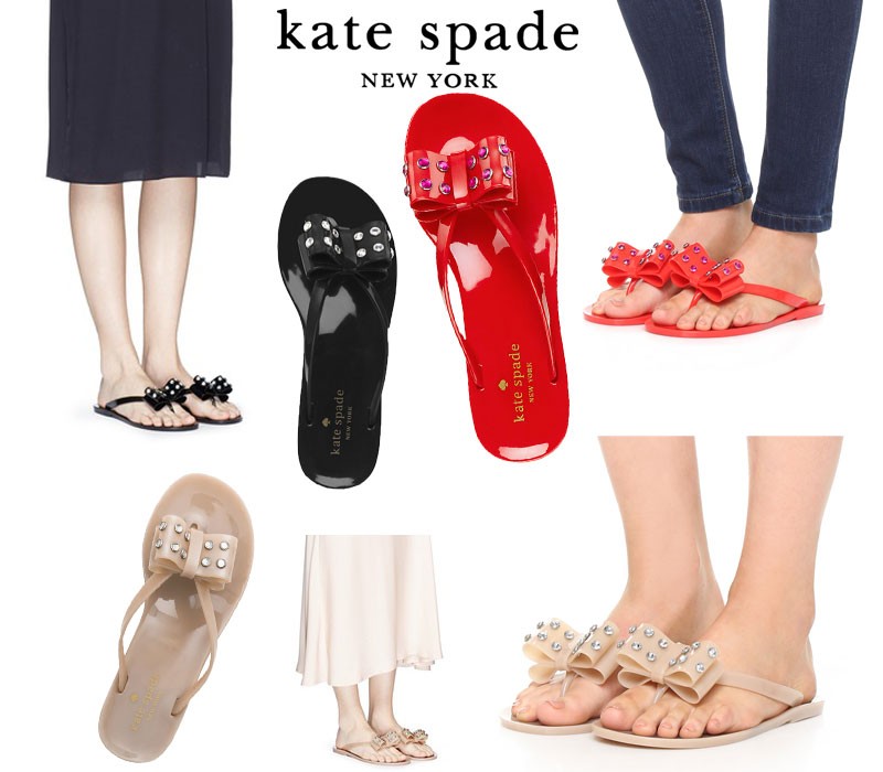 【正規品】送料無料！US直輸入！ケイトスペード　Kate Spade New York FRANCY SANDALS リボンサンダル　サンダル　 ビーチサンダル　ラバー　スタッズ