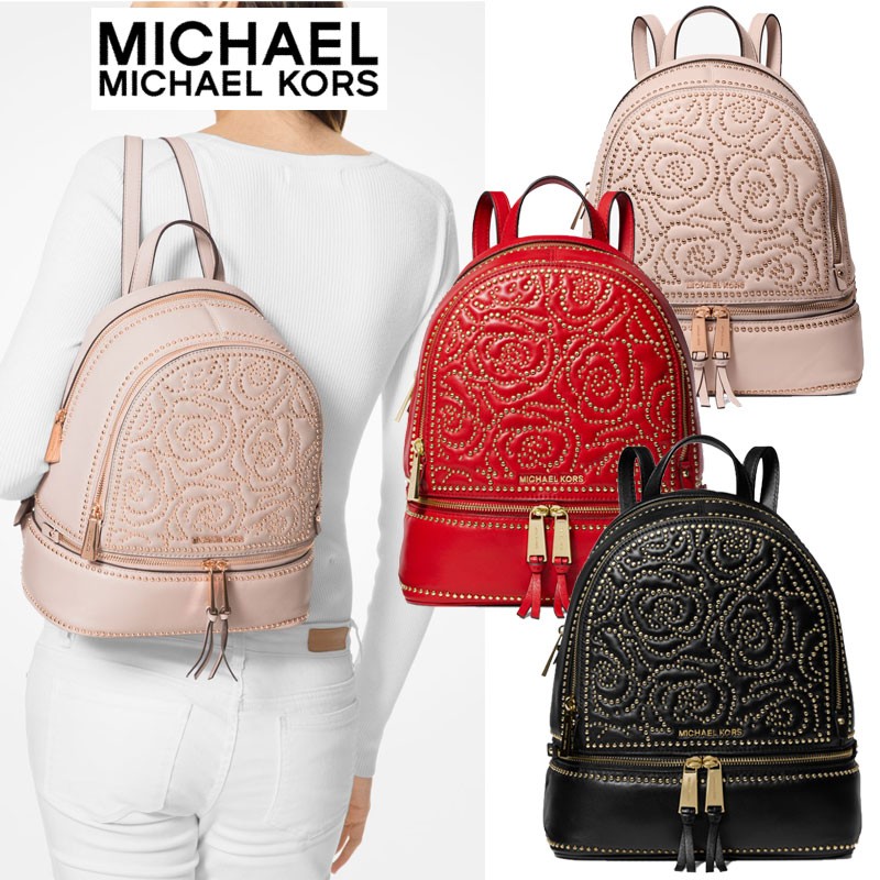 値下げ！MICHAEL KORS マイケルコース Rhea Medium Rose Studded リア 