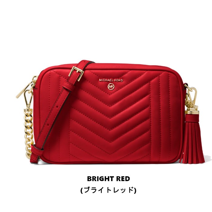 MICHAEL KORS マイケルコース Jet Set Medium Quilted Leather Camera Bag ショルダー 斜めがけ  タッセル カメラバッグ 32H9GT9M2T US正規品 送料無料 US直輸入