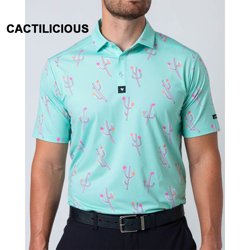 バッドバーディー Bad Birdie Golf Polo メンズ ゴルフ ポロシャツ ゴルフウェア 半袖 トップス UVカット UPF 柄 US正規品 送料無料 US直輸入