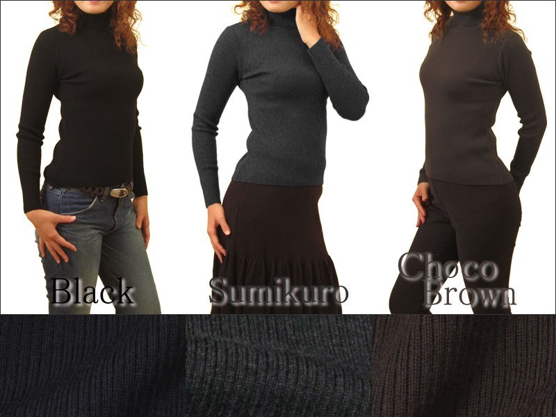 リブタートルネックニット キャッシュウール100% セーター 日本製