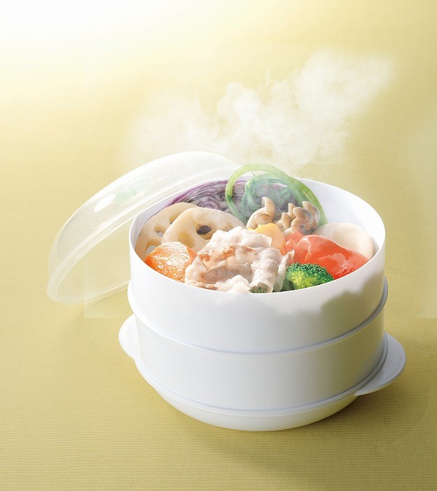 簡単便利レンジde2段スチーマー レンジ専用蒸し器 キッチン 電子