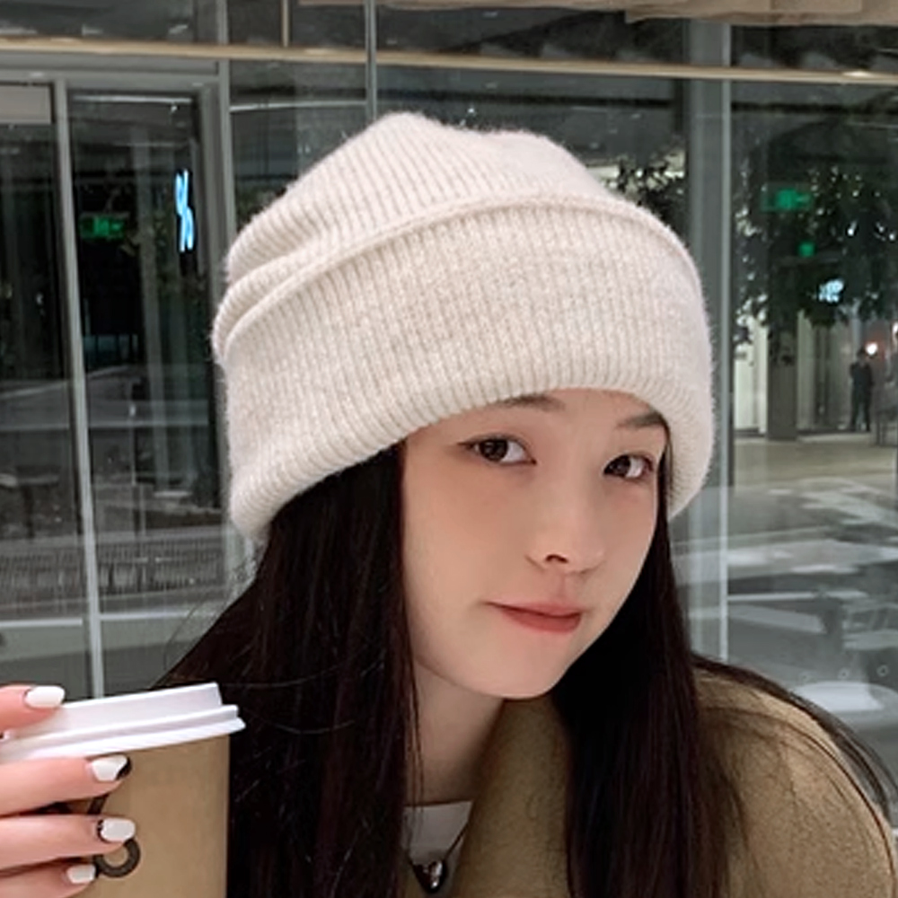 Dewlily シンプルニット帽 秋 冬 韓国ファッション 10代 20代 30代