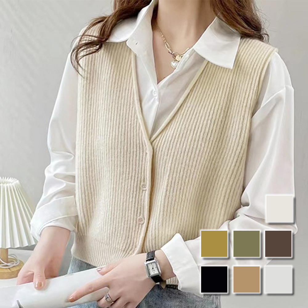 Dewlily パイピングニットベスト レディース 10代 20代 30代 韓国