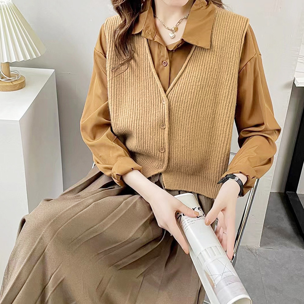 Dewlily パイピングニットベスト レディース 10代 20代 30代 韓国