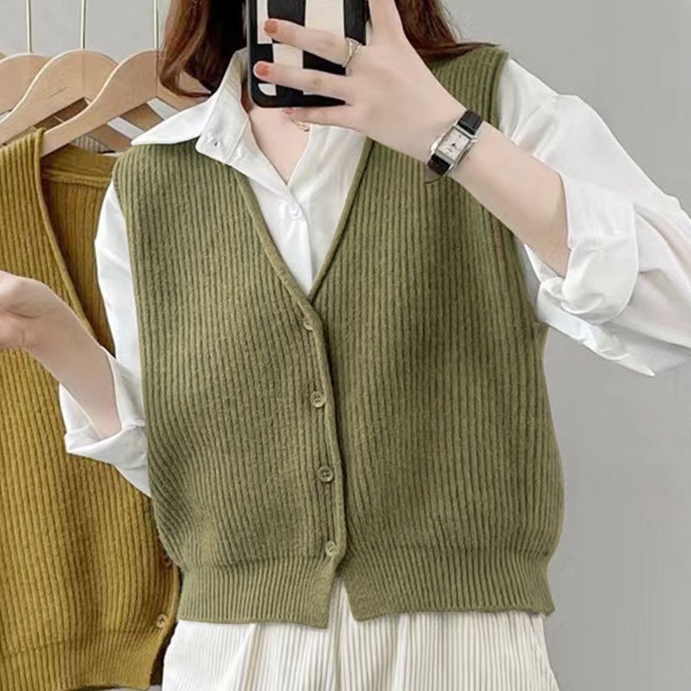 Dewlily パイピングニットベスト レディース 10代 20代 30代 韓国