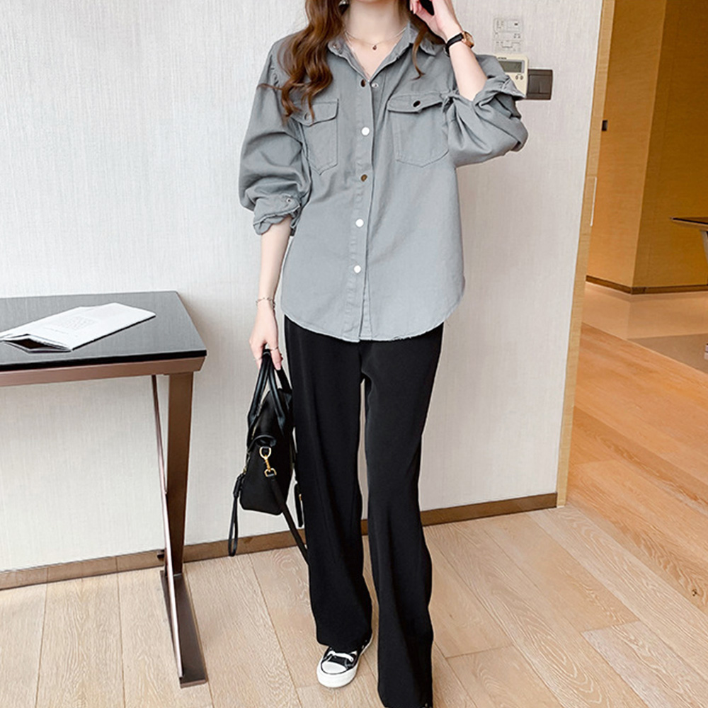 オーバーサイズシャツ ブラウス レディース オフィス カジュアル 10代 20代 30代 韓国ファッション 韓国 春 秋服 夏服 ゆったり 大人 |  | 05