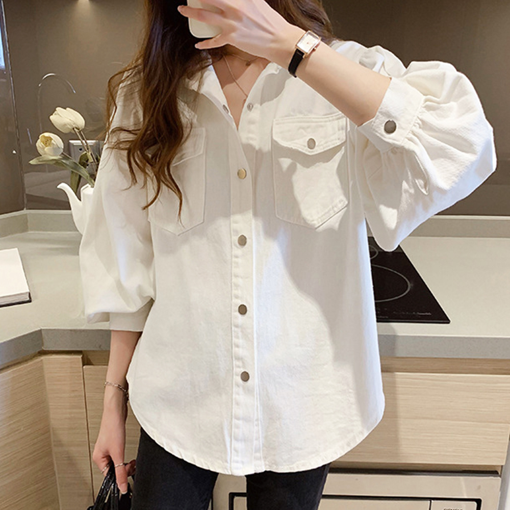 オーバーサイズシャツ ブラウス レディース オフィス カジュアル 10代 20代 30代 韓国ファッション 韓国 春 秋服 夏服 ゆったり 大人 |  | 06
