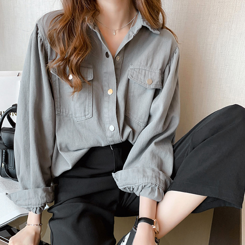 オーバーサイズシャツ ブラウス レディース オフィス カジュアル 10代 20代 30代 韓国ファッション 韓国 春 秋服 夏服 ゆったり 大人 |  | 02
