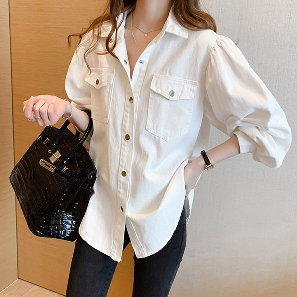 オーバーサイズシャツ ブラウス レディース オフィス カジュアル 10代 20代 30代 韓国ファッション 韓国 春 秋服 夏服 ゆったり 大人 |  | 03