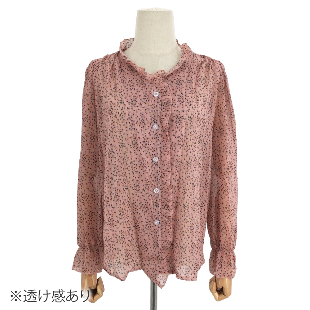小花柄シフォンブラウス レディース トップス 長袖 秋服 春服 10