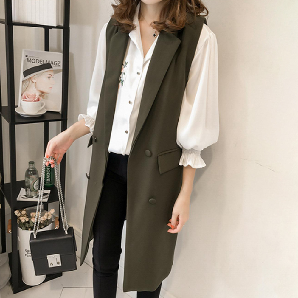 レディース　春　夏　秋　レディース　　ジレ　アウター　レイヤード　ノースリーブ　通勤　ジャケット　20代　30代　40代 amyz4181.jpg