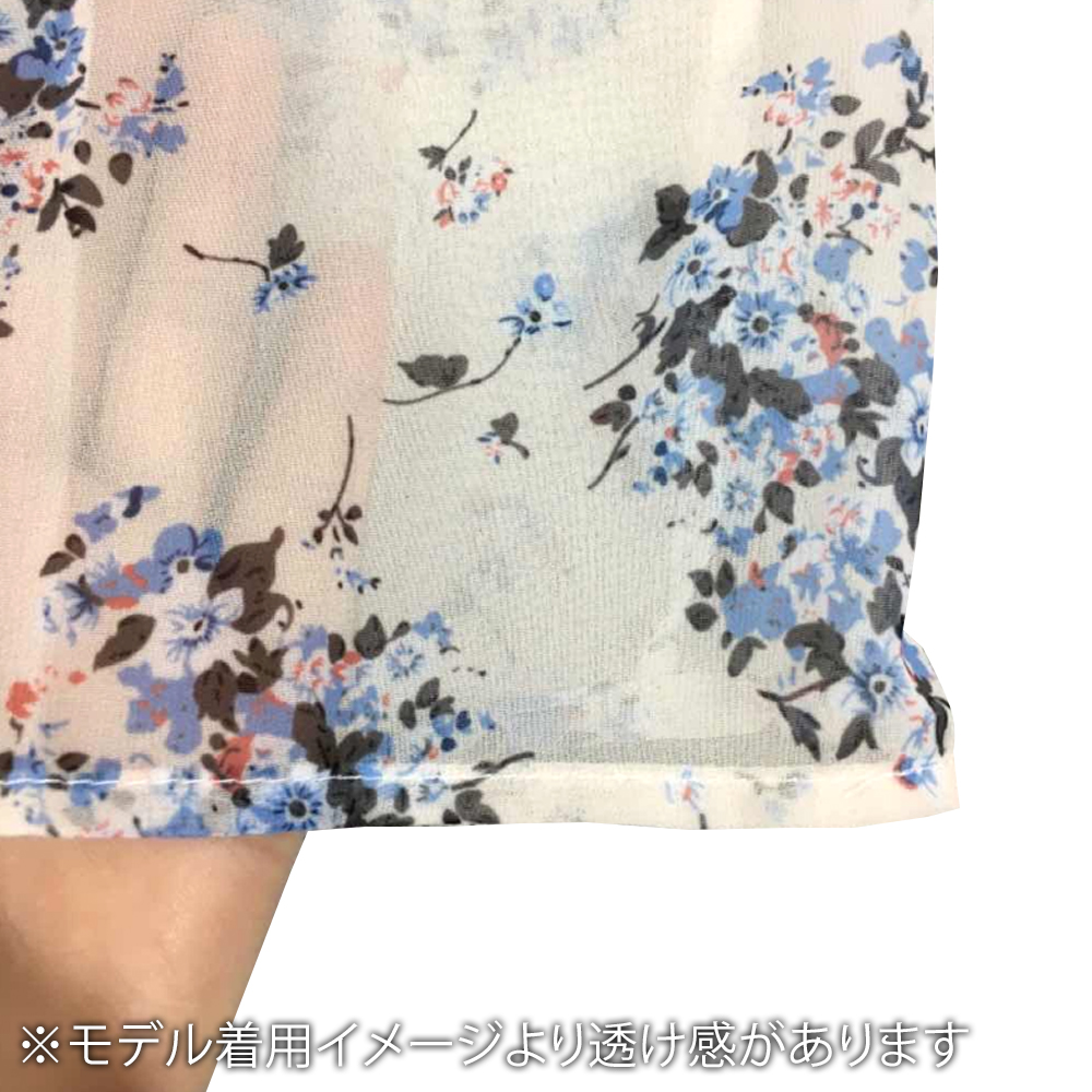 肩開き花柄ブラウス シャツ レディース オフショルダー シアー 10代 20