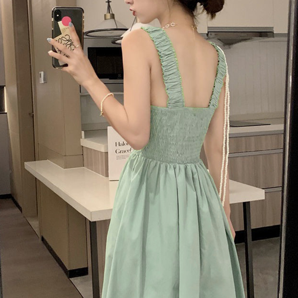 Amulet サスペンダーワンピース レディース ドレス 春 夏服 韓国