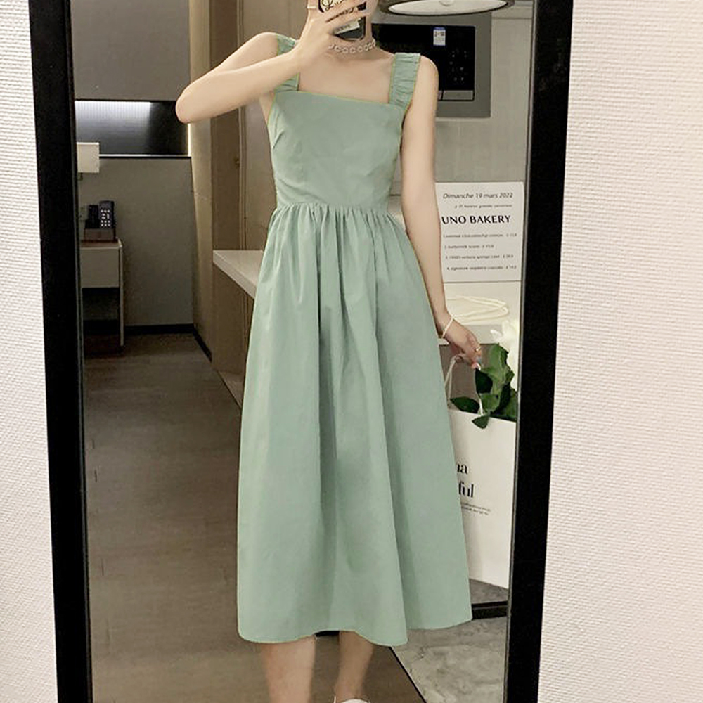 驚きの価格が実現! Amulet 韓国 夏服 春 ドレス レディース サスペンダーワンピース 服&ファッション小物