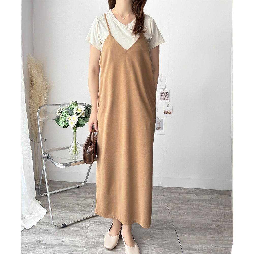 キャミソールロングワンピース レディース ゆっ...の詳細画像1